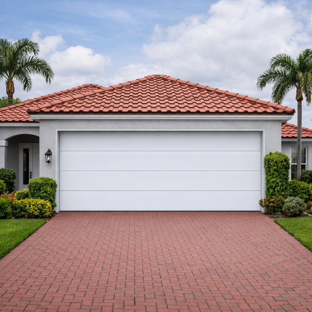 Puerta Seccional Residencial Blanca Lisa