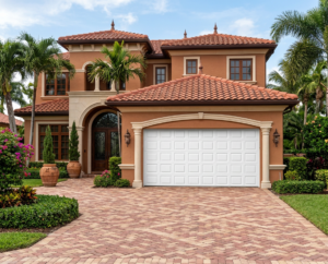 Puerta Seccional Residencial Blanca a Cuadros