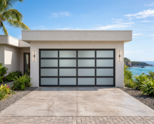 Puerta Seccional Residencial Acrílica con Marco de Aluminio